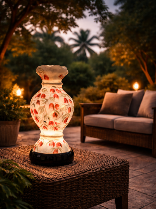 Mini Camel Skin Lamp: Floral Vine