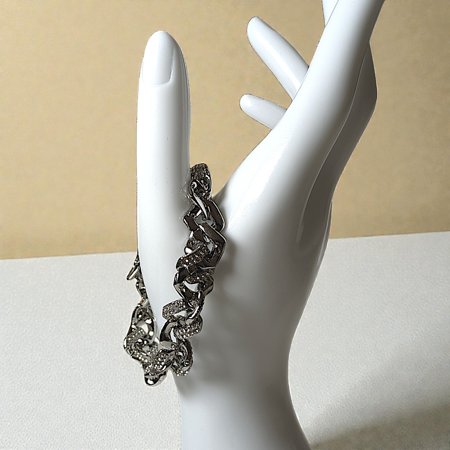 Shimmering Bypass Nail Bracelet