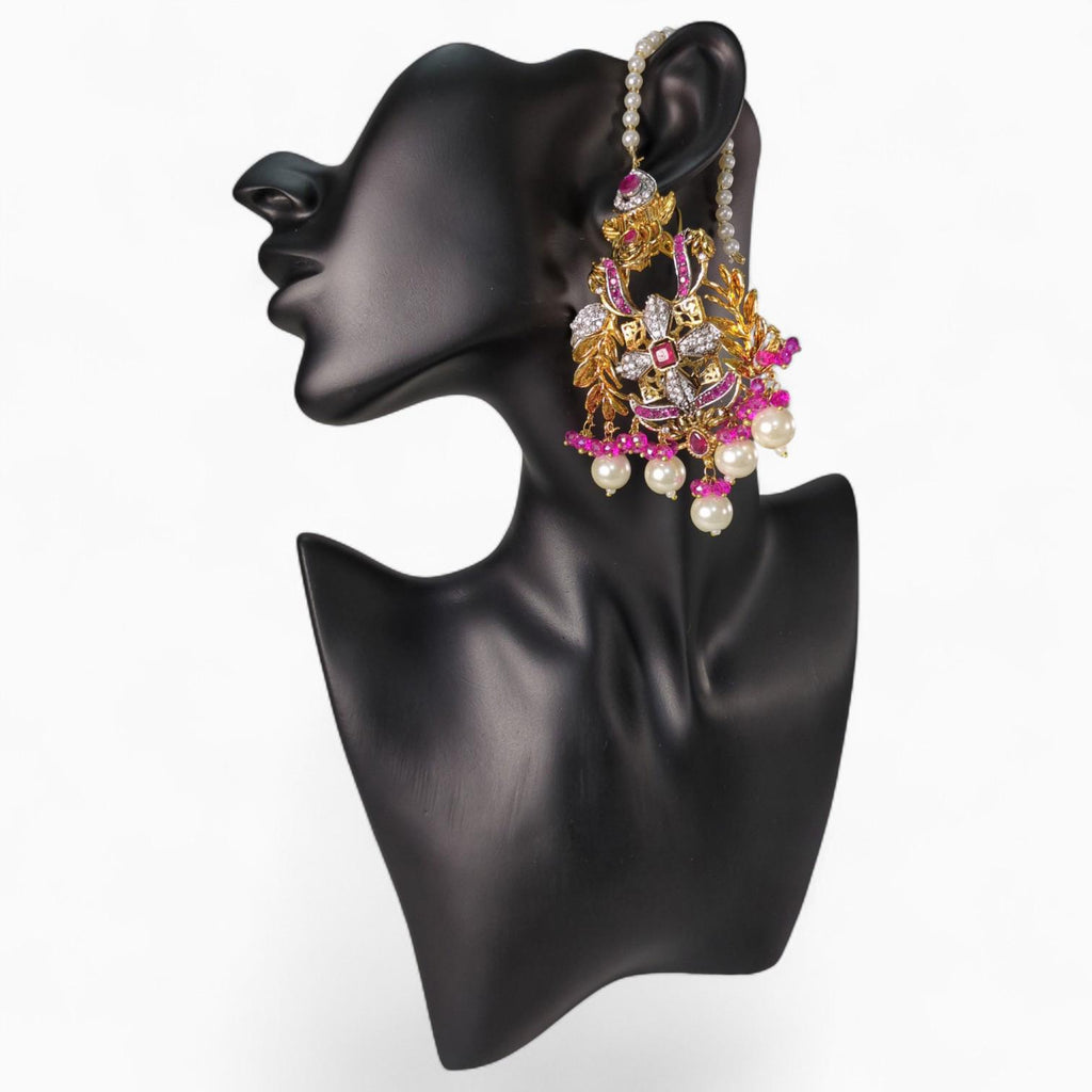 Tradionals Large Size Earrings | Vibrant Black Green & Pink Options