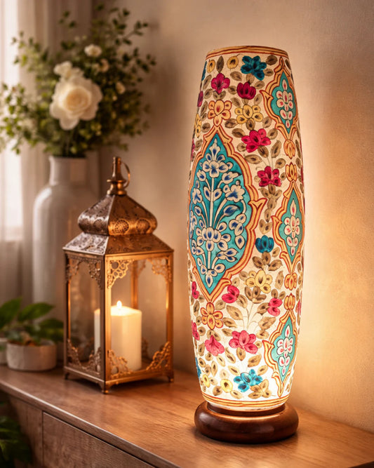 Hand-Painted Floral Table Lamp (Tall Silhouette)