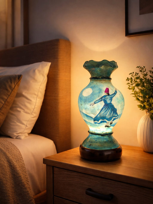 Mini Camel Skin Lamp: Whirling Dervish