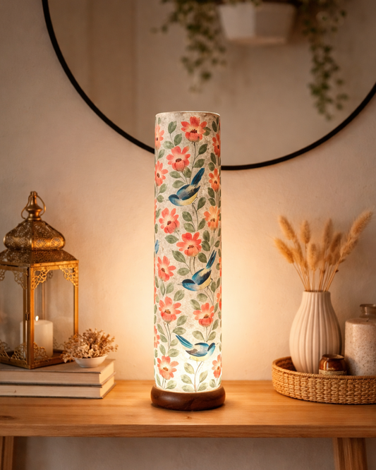Artistic Floral Bird Lamp: Enchanted Songlight