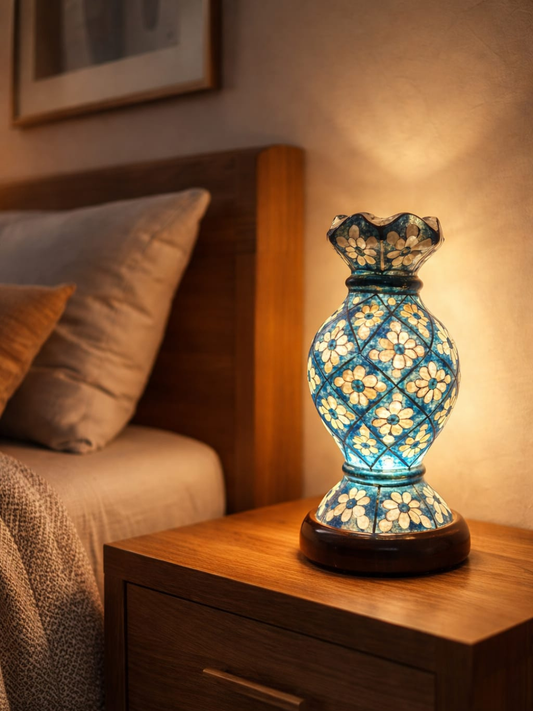 Mini Camel Skin Lamp: Geometric Bloom