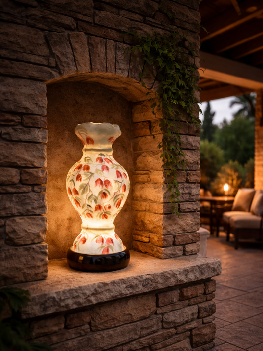 Mini Camel Skin Lamp: Floral Vine