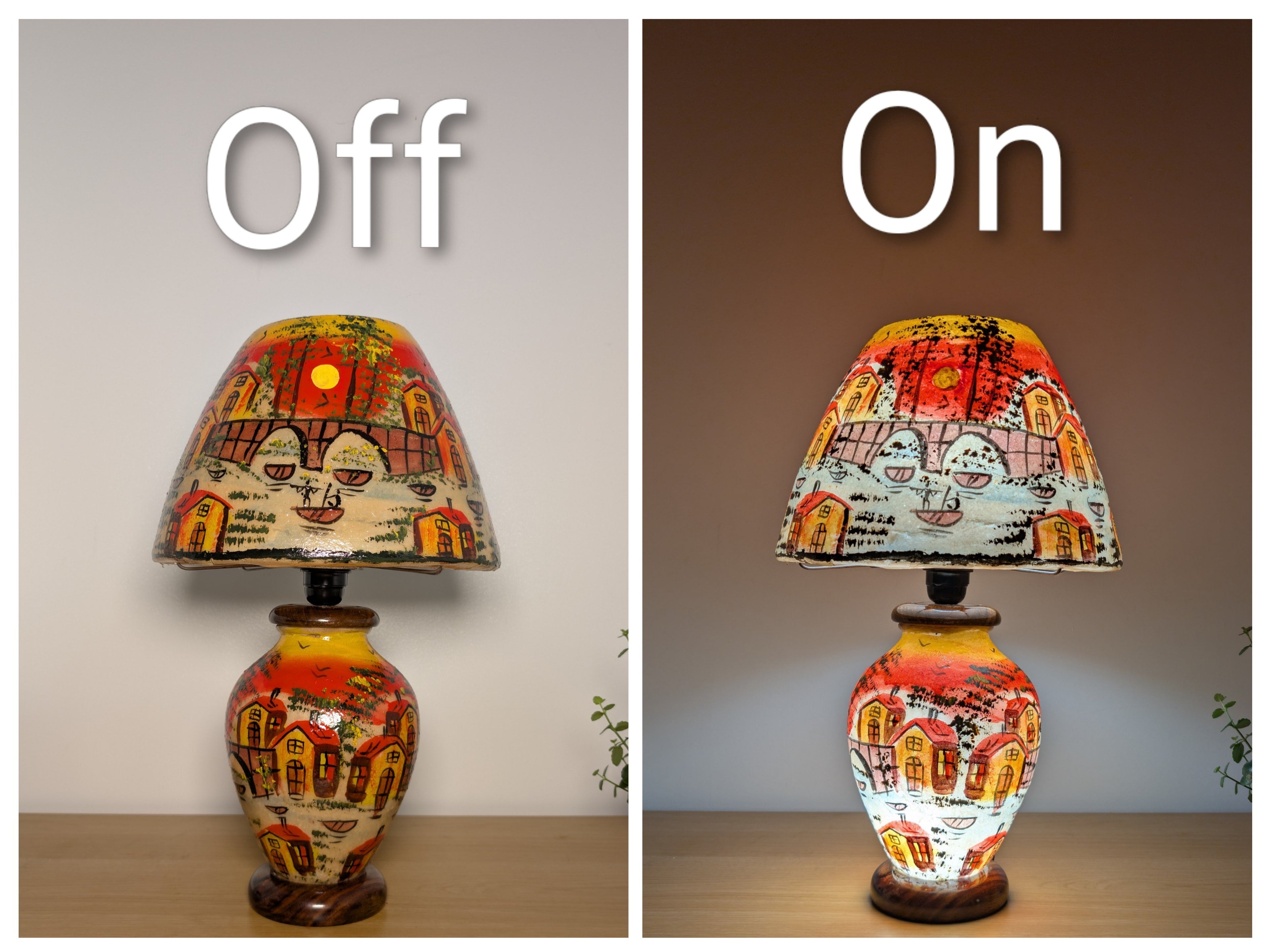 Handcrafted Camel Skin Dimmable Table Lamp | Sunset Village Design, Boho Lighting