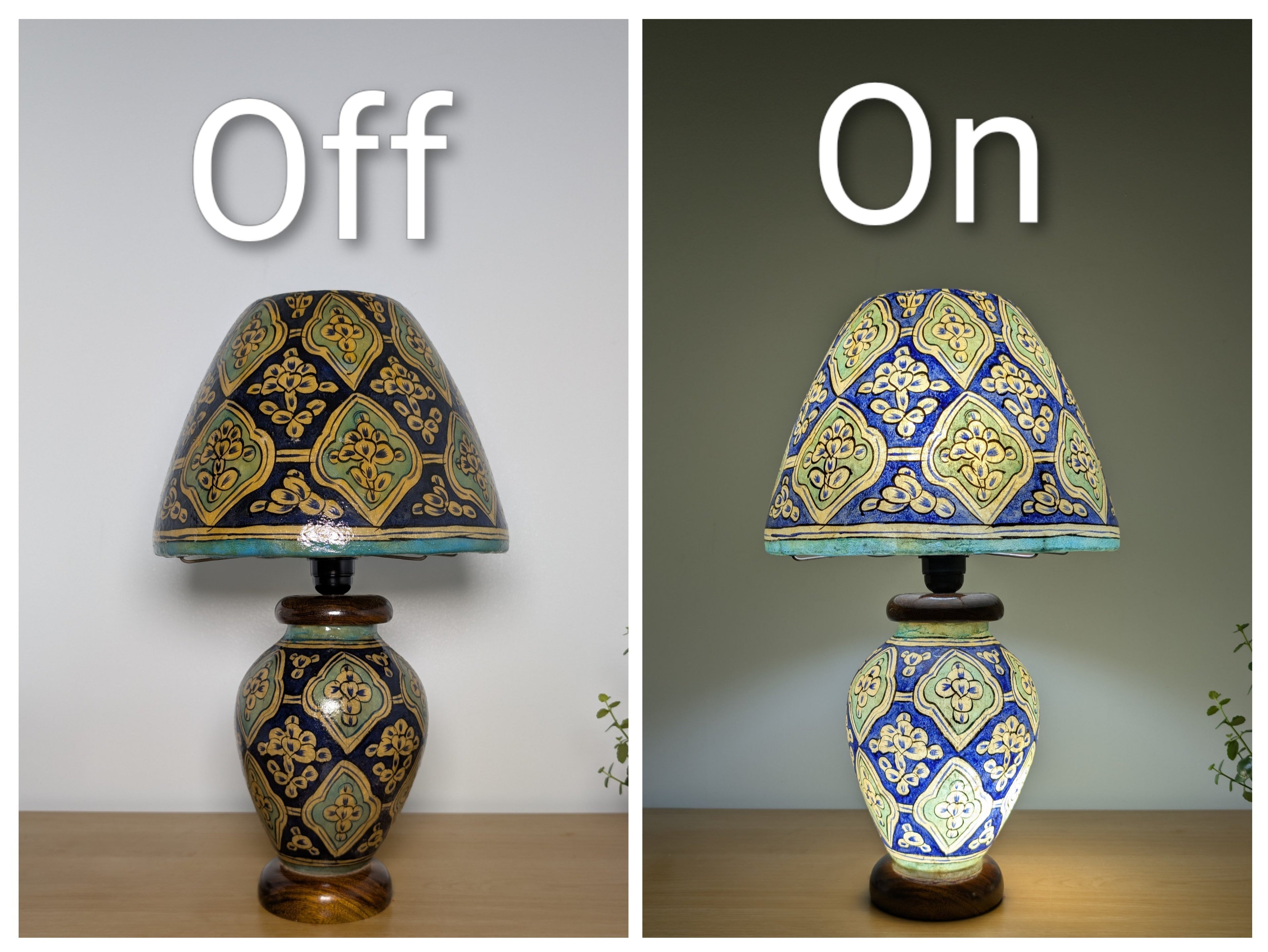 Handcrafted Camel Skin Dimmable Table Lamp | Sunset Village Design, Boho Lighting