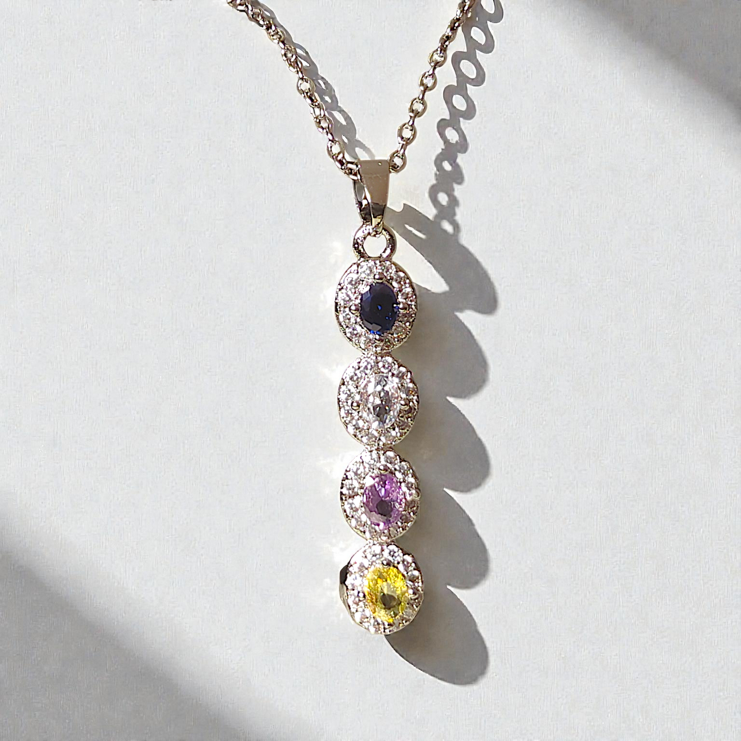 The Spectrum Halo Vertical Drop Necklace