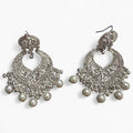 Earrings with Bindi Set in Silver Colour