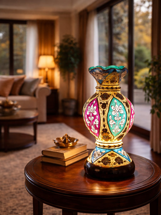 Mini Camel Skin Lamp: Heritage Floral