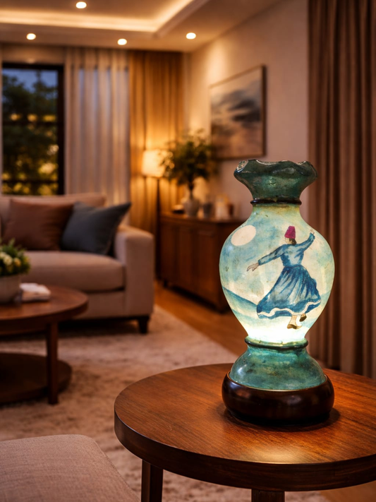 Mini Camel Skin Lamp: Whirling Dervish