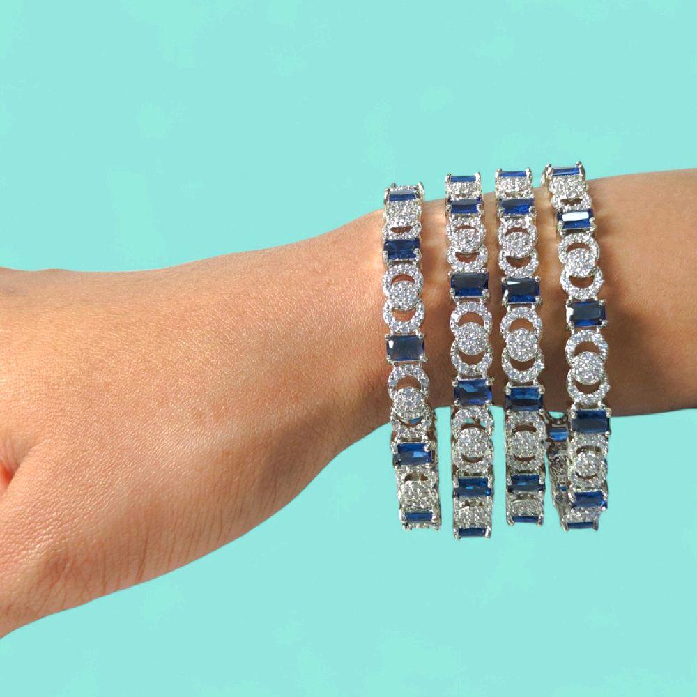 Zirconium Made Sapphire Coloured Bangles