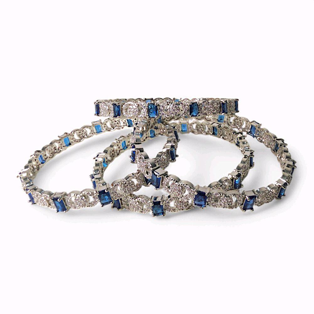 Zirconium Made Sapphire Coloured Bangles
