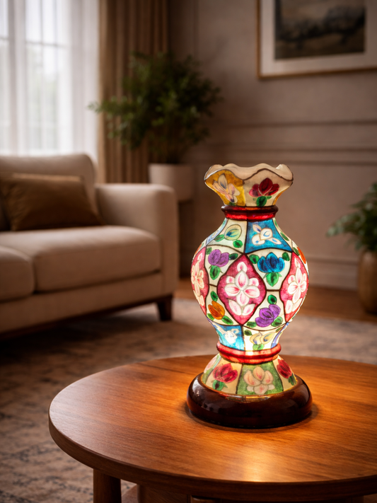Mini Camel Skin Lamp: Petal Motif