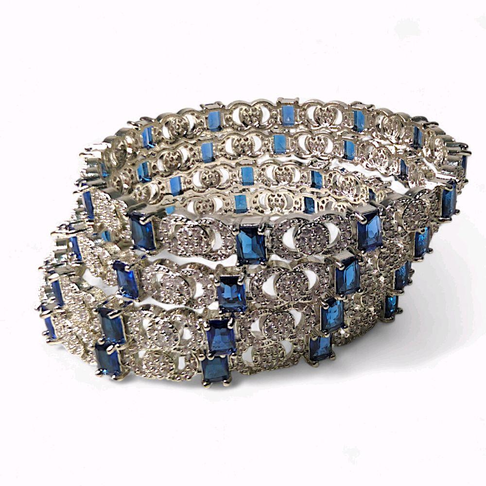 Zirconium Made Sapphire Coloured Bangles