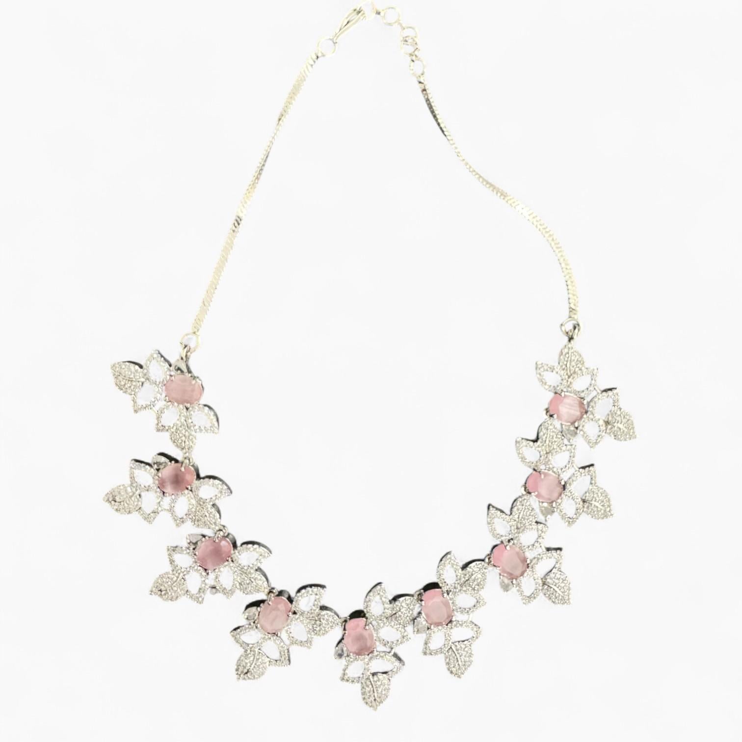 Pink Jewellery Set- including Necklace, Earrings and Bindi