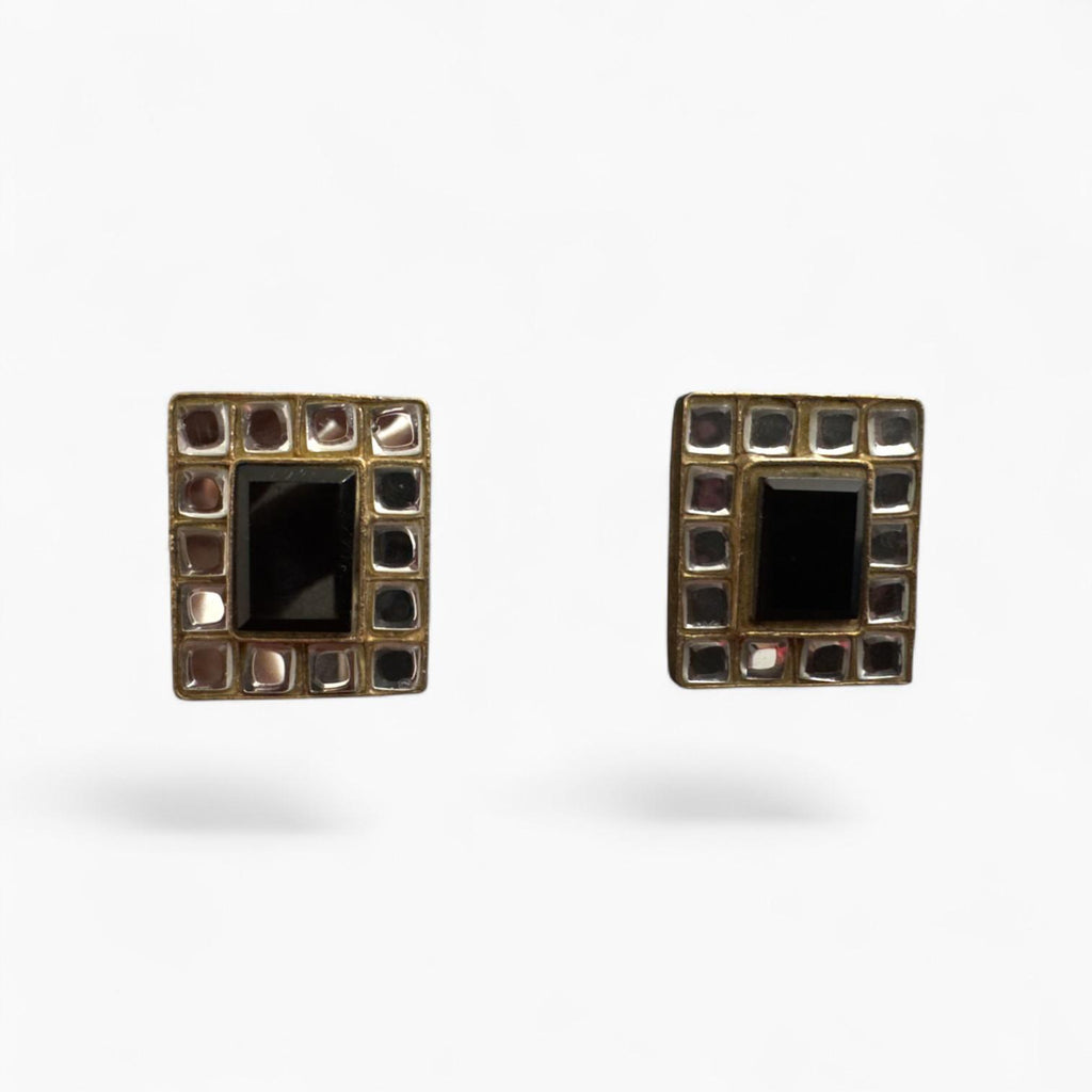 Black and white beads Necklace and Earrings