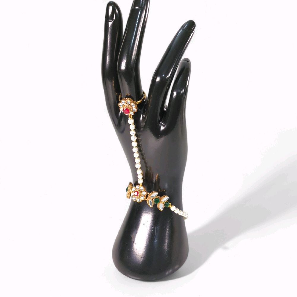 Artificial Peral bracelet with Adjustable Ring