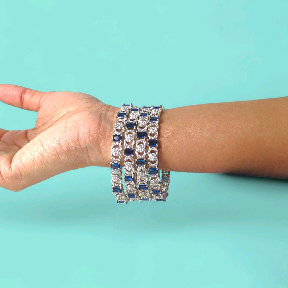 Zirconium Made Sapphire Coloured Bangles