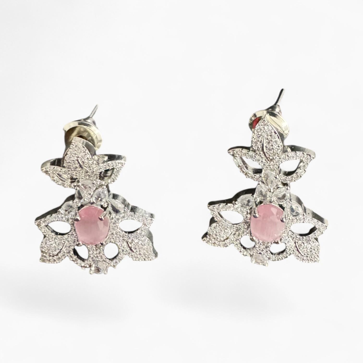 Pink Jewellery Set- including Necklace, Earrings and Bindi