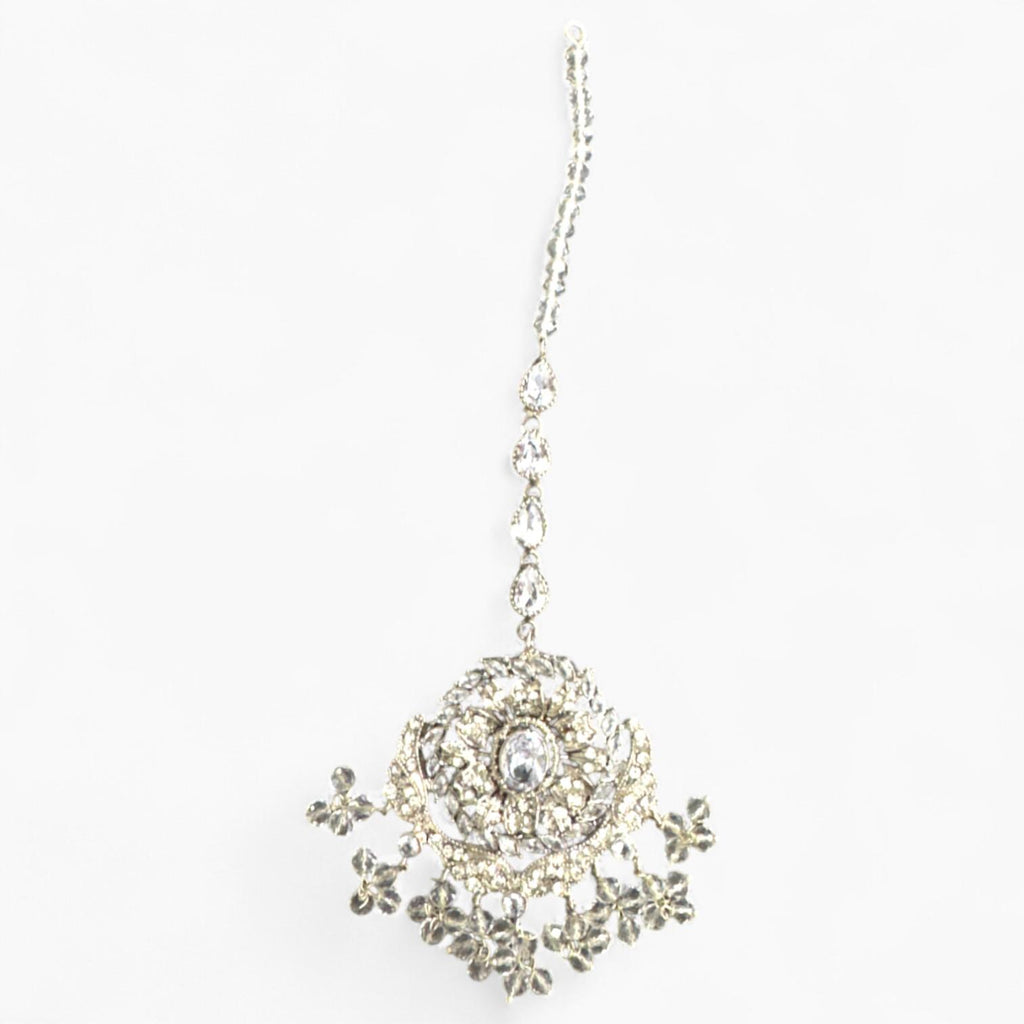 Handmade sliver colour earings + bindi