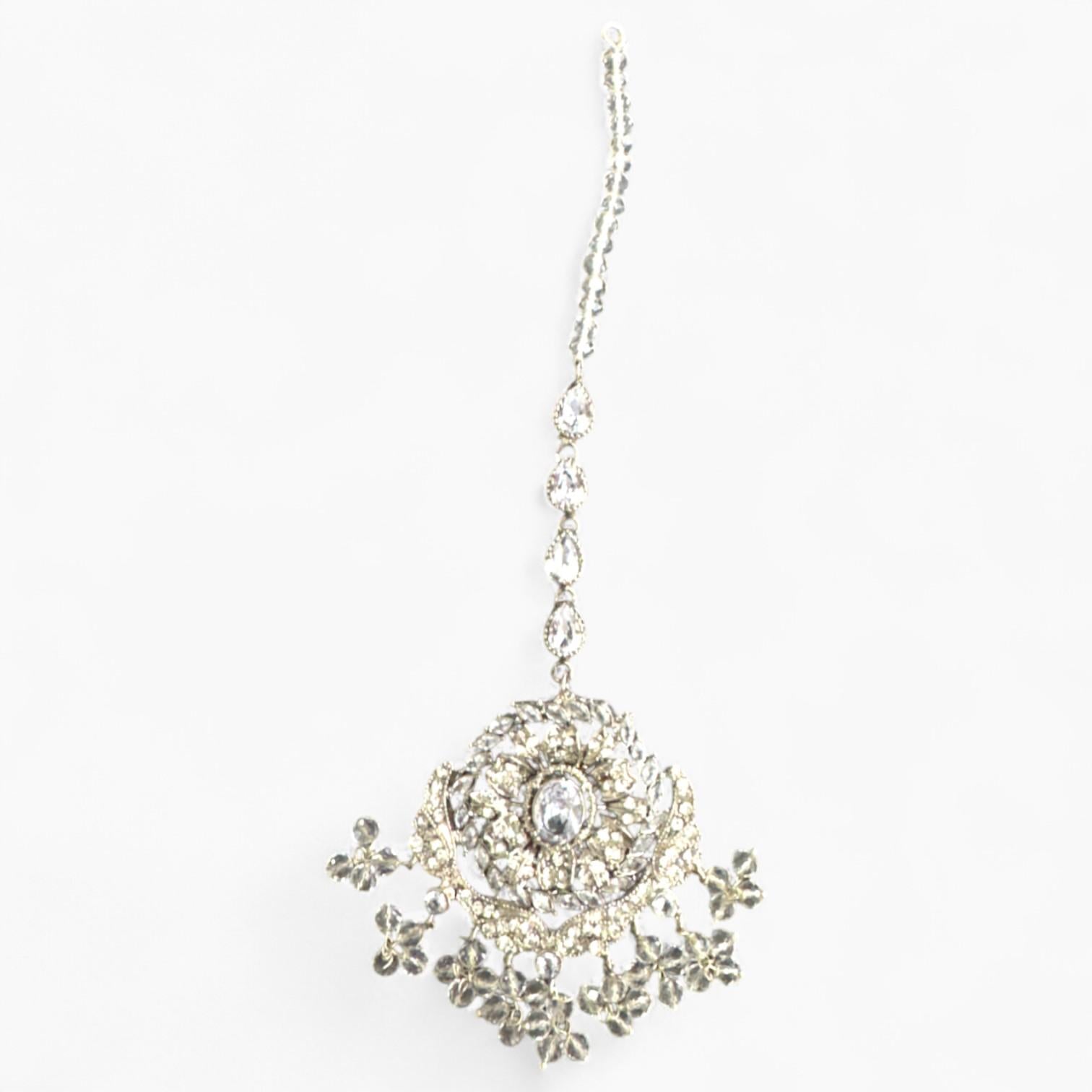 Handmade sliver colour earings + bindi