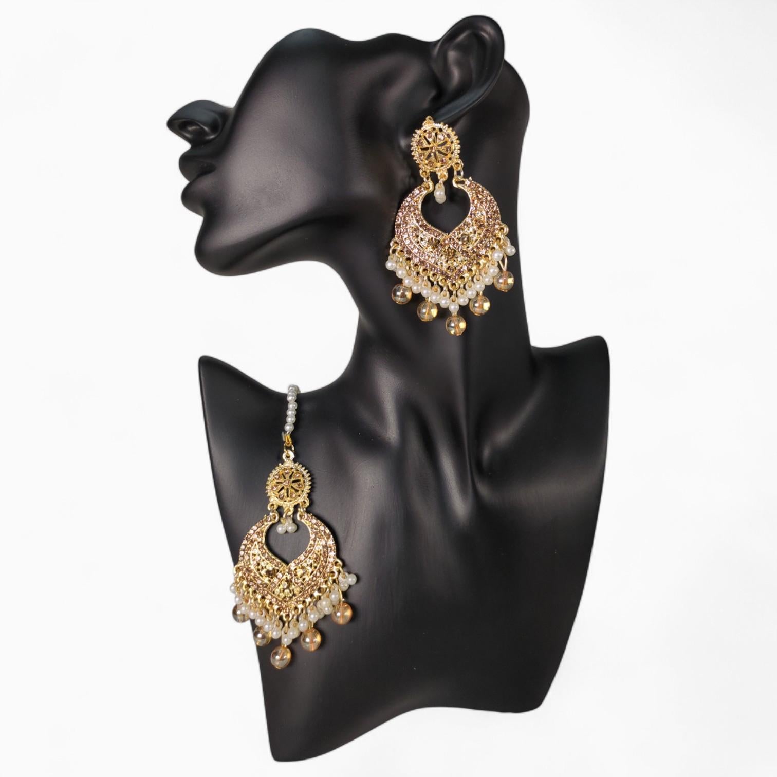 Tradionals Earings Set with Golden Silver