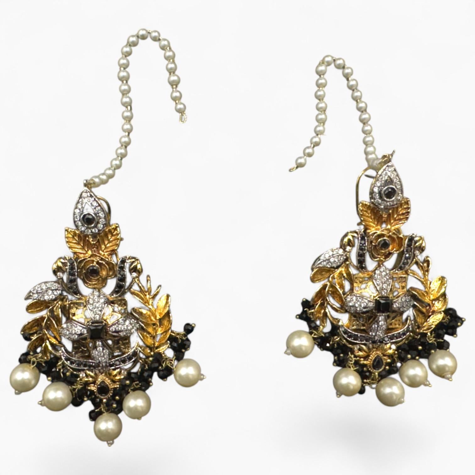 Tradionals Large Size Earrings | Vibrant Black Green & Pink Options