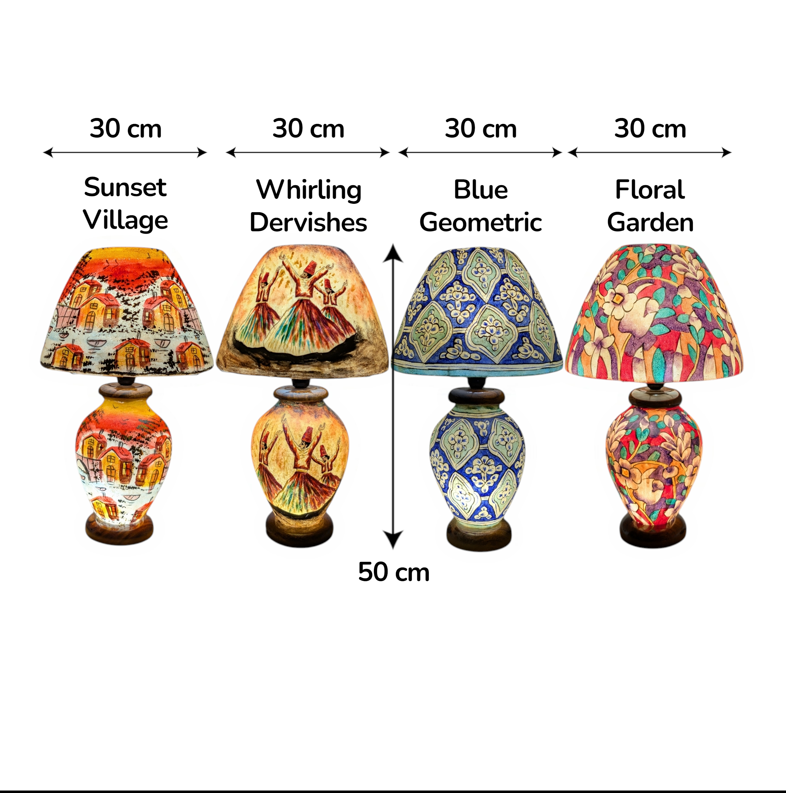 Handcrafted Camel Skin Table Lamp | Whirling Dervish, Boho Decor