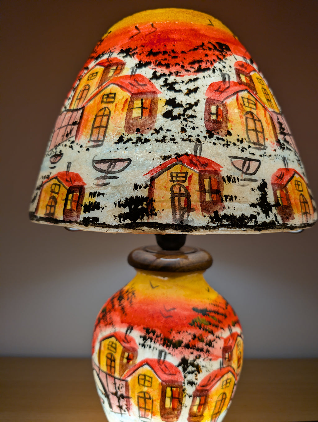 Handcrafted Camel Skin Dimmable Table Lamp | Sunset Village Design, Boho Lighting