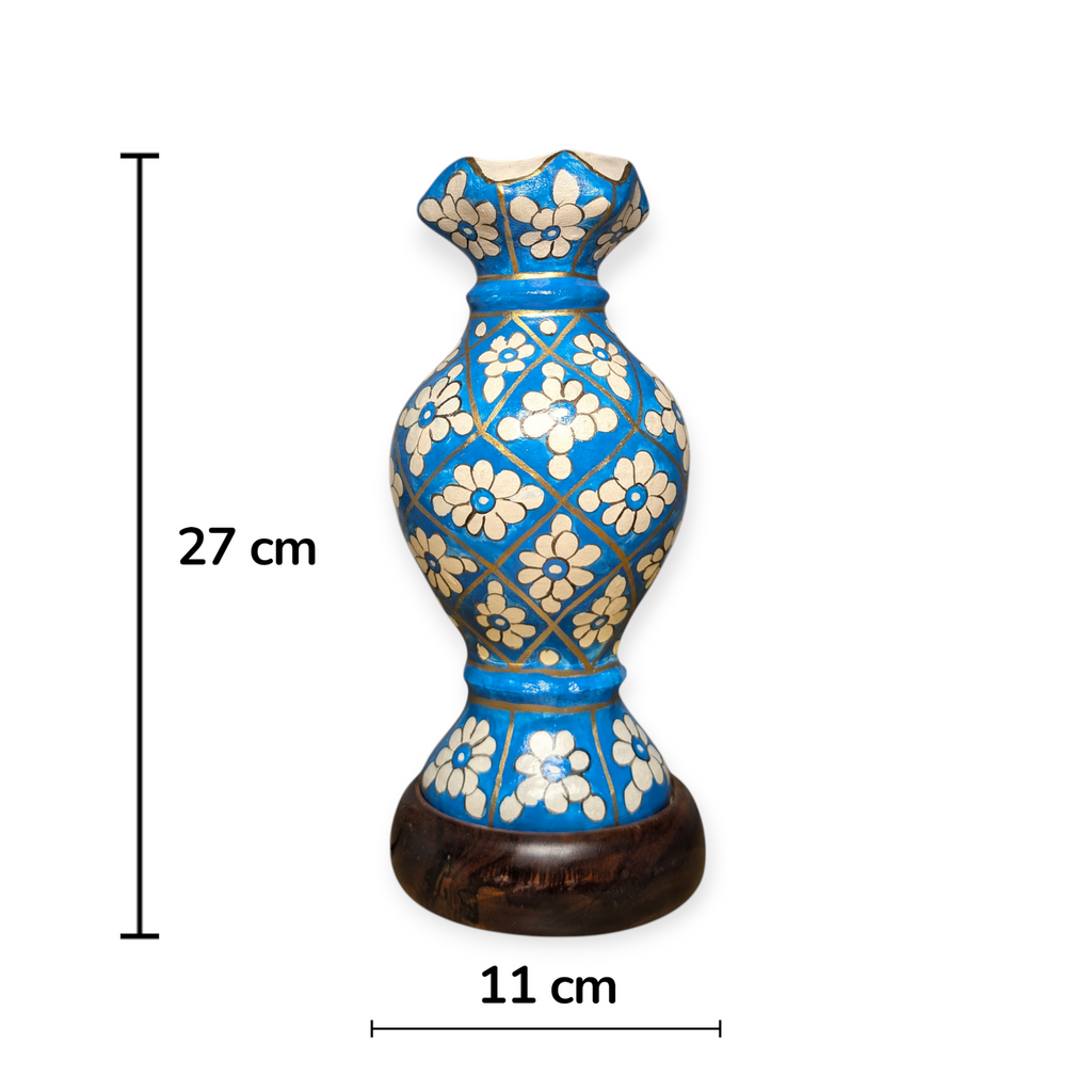 Hand Painted Mini Camel Skin Lamp - Geometric Bloom