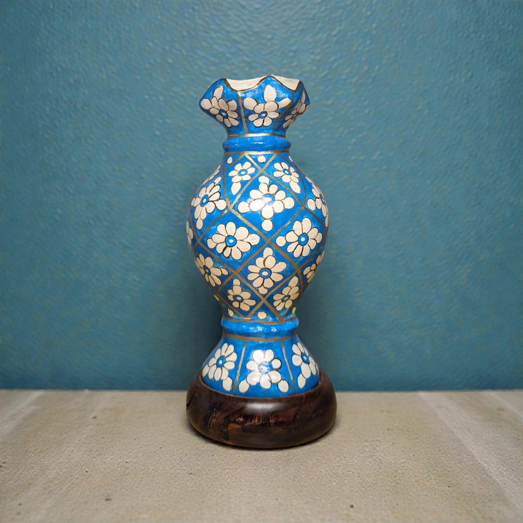 Hand Painted Mini Camel Skin Lamp - Geometric Bloom