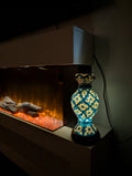 Hand Painted Mini Camel Skin Lamp - Geometric Bloom