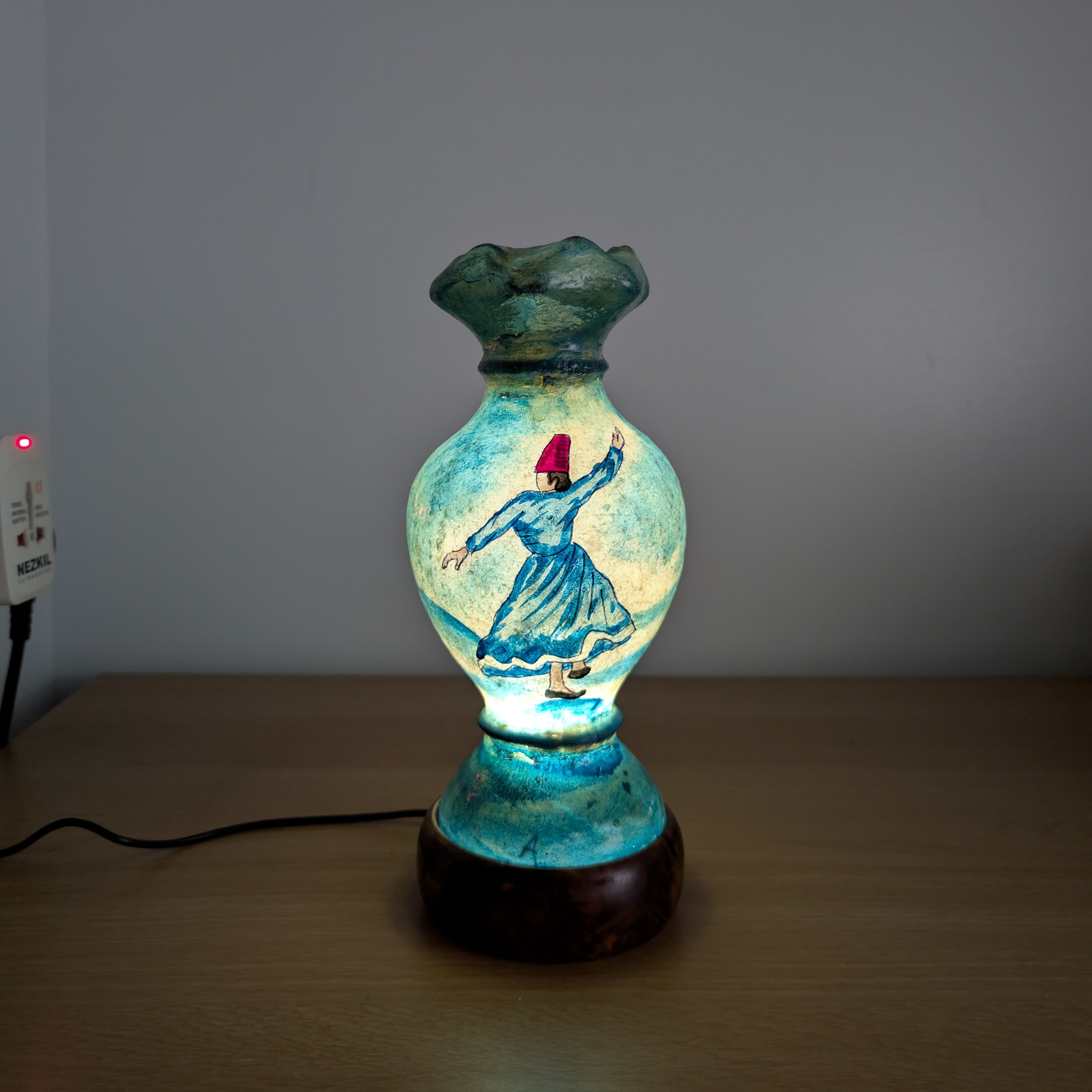 Hand Painted Mini Camel Skin Lamp - Whirling Darvish