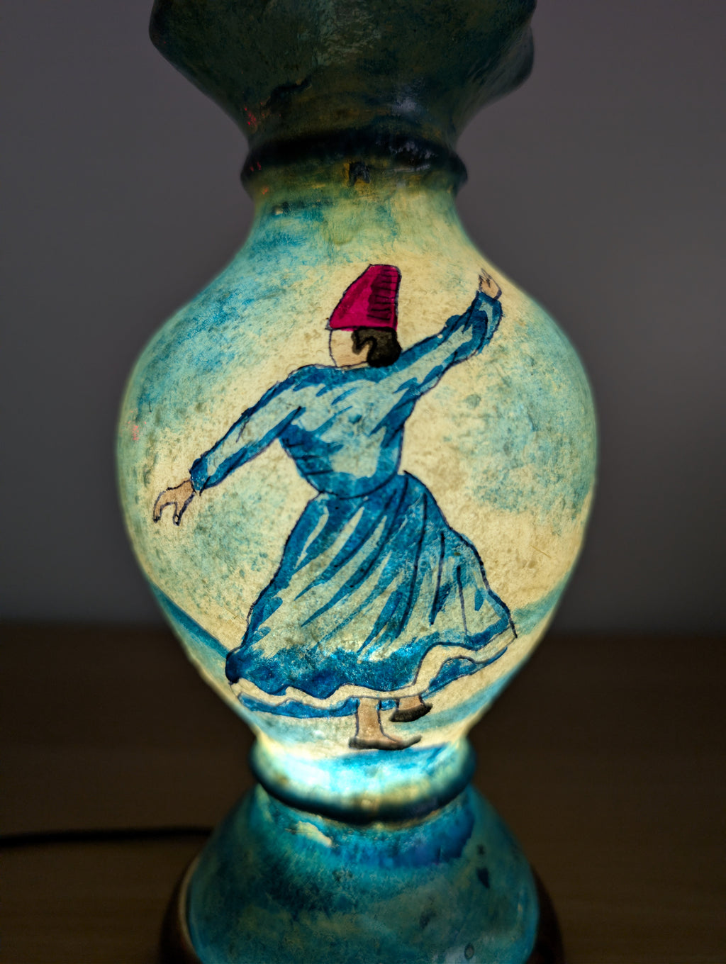 Hand Painted Mini Camel Skin Lamp - Whirling Darvish