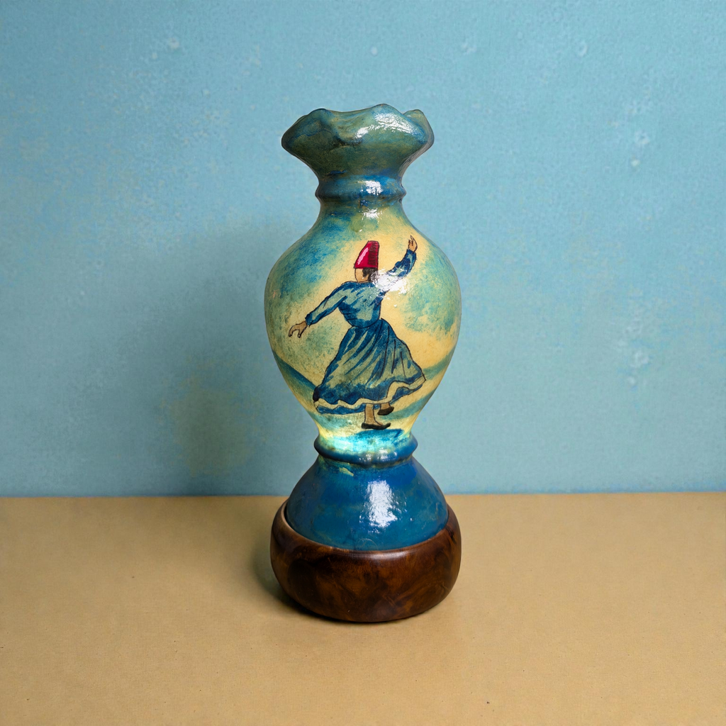 Hand Painted Mini Camel Skin Lamp - Whirling Darvish
