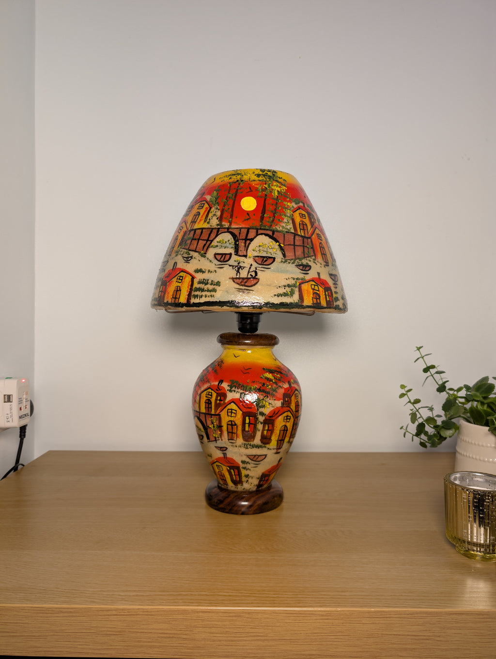 Handcrafted Camel Skin Dimmable Table Lamp | Sunset Village Design, Boho Lighting