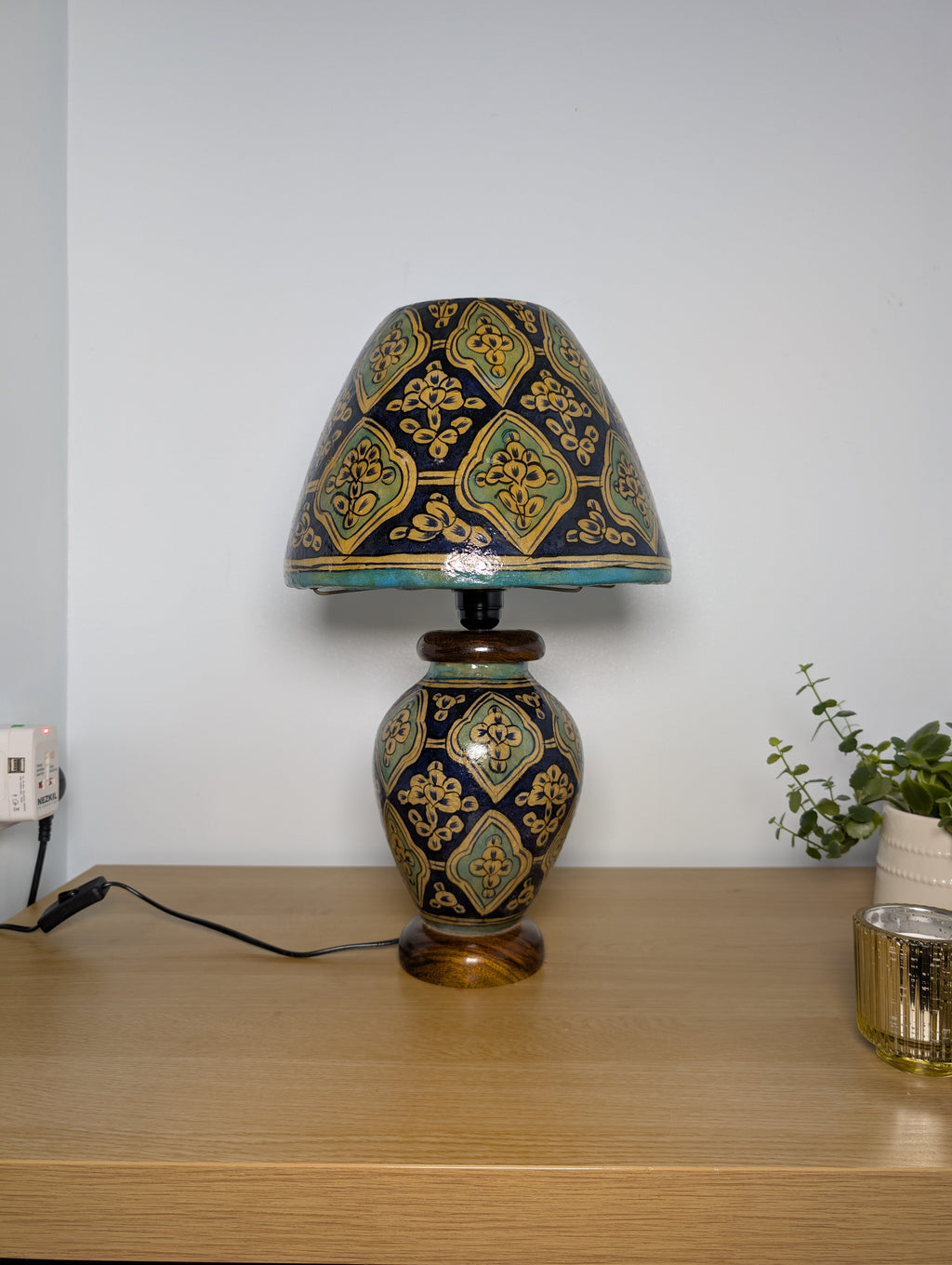 Handcrafted Camel Skin Dimmable Table Lamp | Sunset Village Design, Boho Lighting