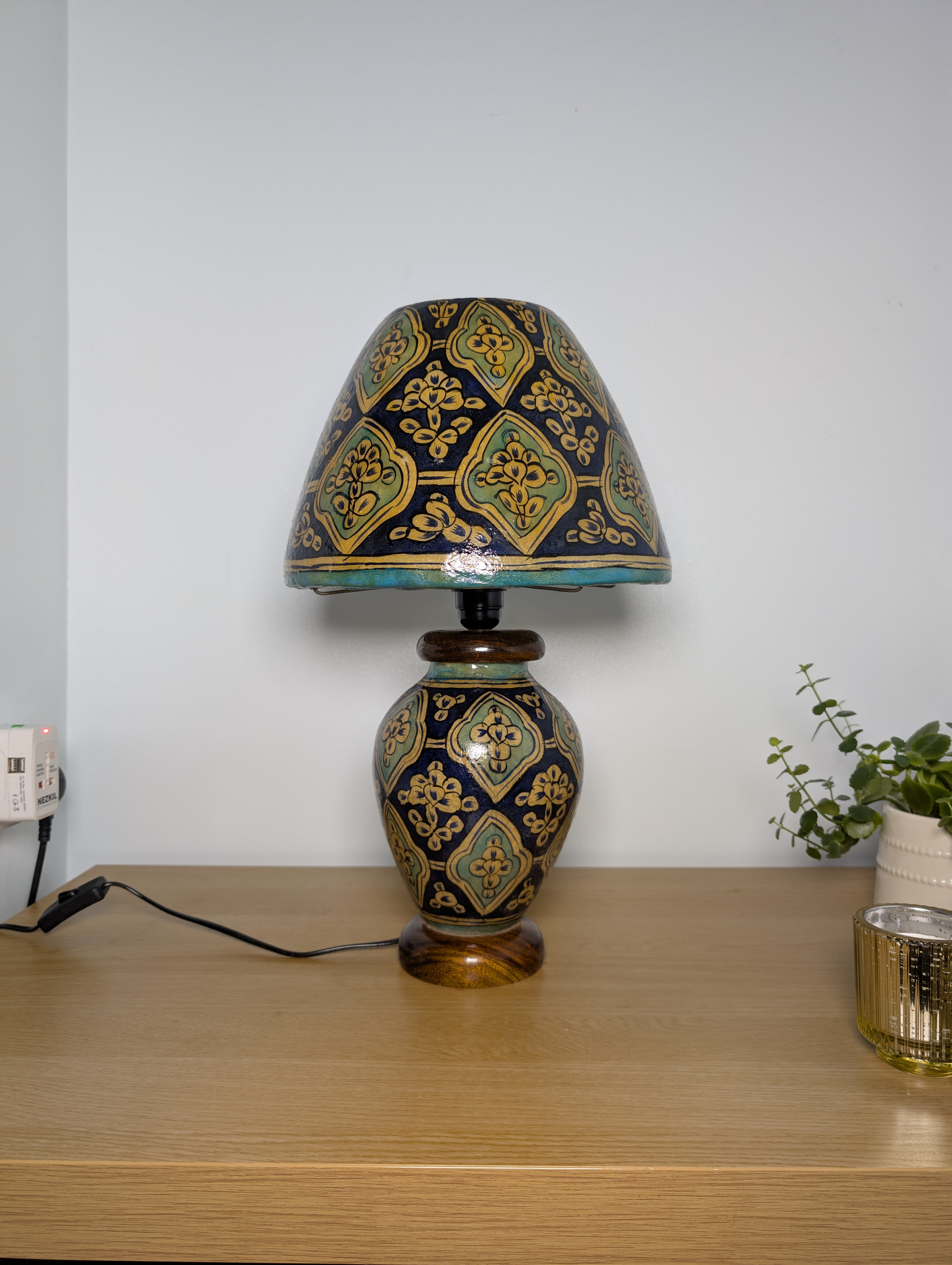 Handcrafted Camel Skin Dimmable Table Lamp | Sunset Village Design, Boho Lighting