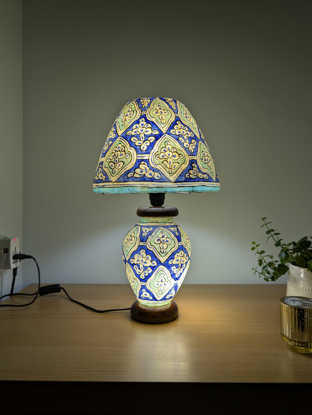 Handcrafted Camel Skin Dimmable Table Lamp | Sunset Village Design, Boho Lighting