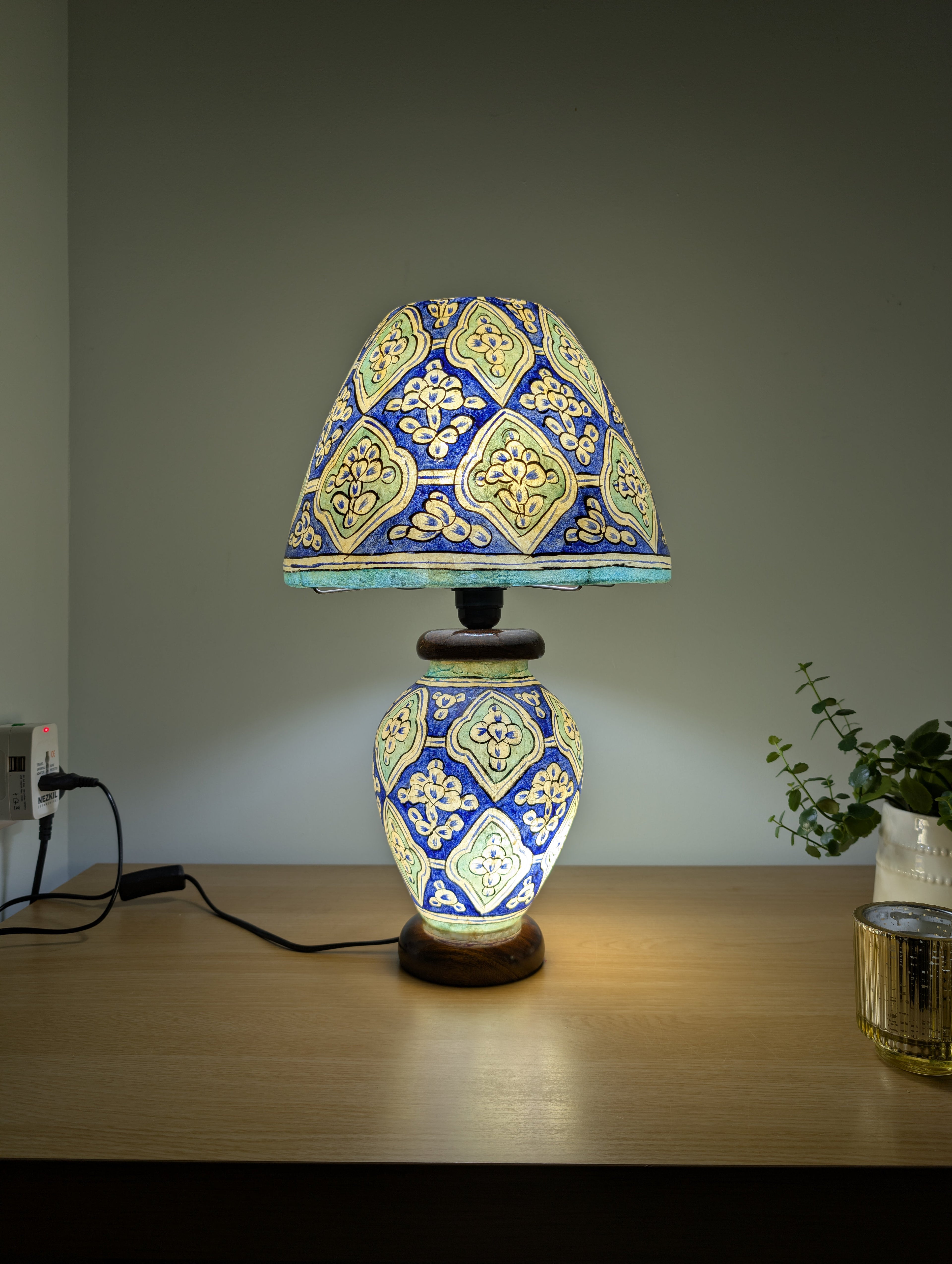 Handcrafted Camel Skin Dimmable Table Lamp | Sunset Village Design, Boho Lighting