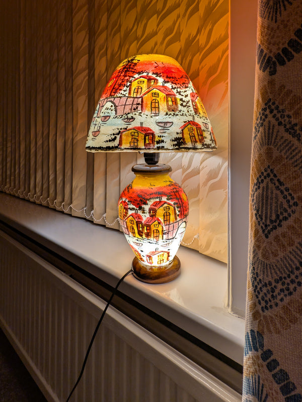 Handcrafted Camel Skin Dimmable Table Lamp | Sunset Village Design, Boho Lighting