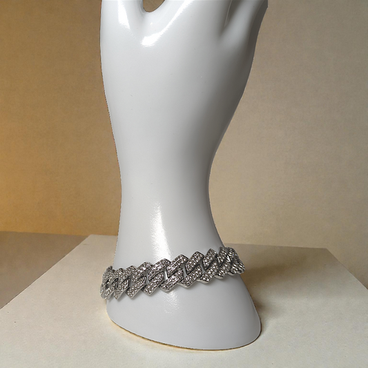 Shimmering Bypass Nail Bracelet