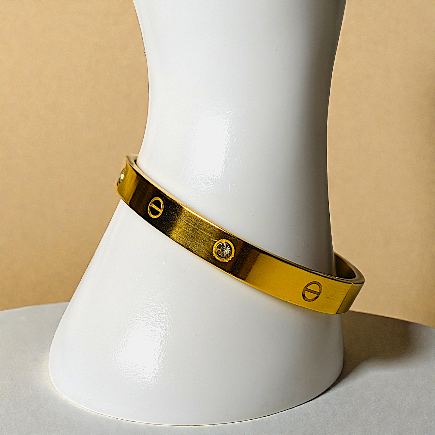 Industrial Gold & Crystal bangel