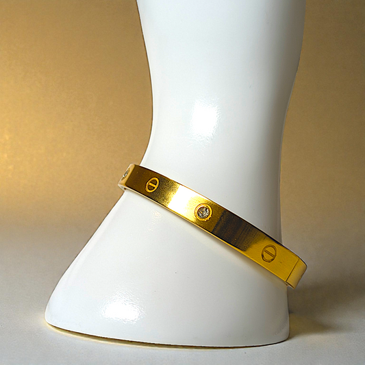 Industrial Gold & Crystal bangel
