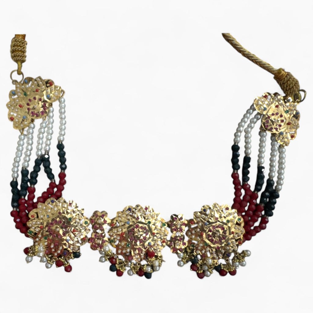 Traditional Multi-Color Jewellery Set Choker with Bindi