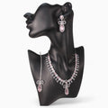 Zirconium Jewellery Set With Embbed Gems With Earings