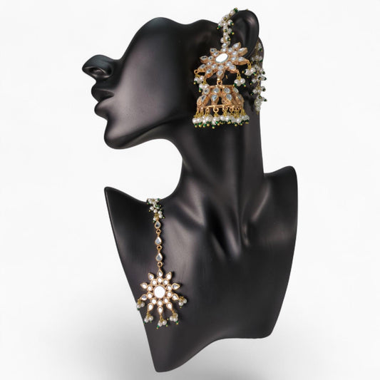 Kundan Jhumka With Bindi