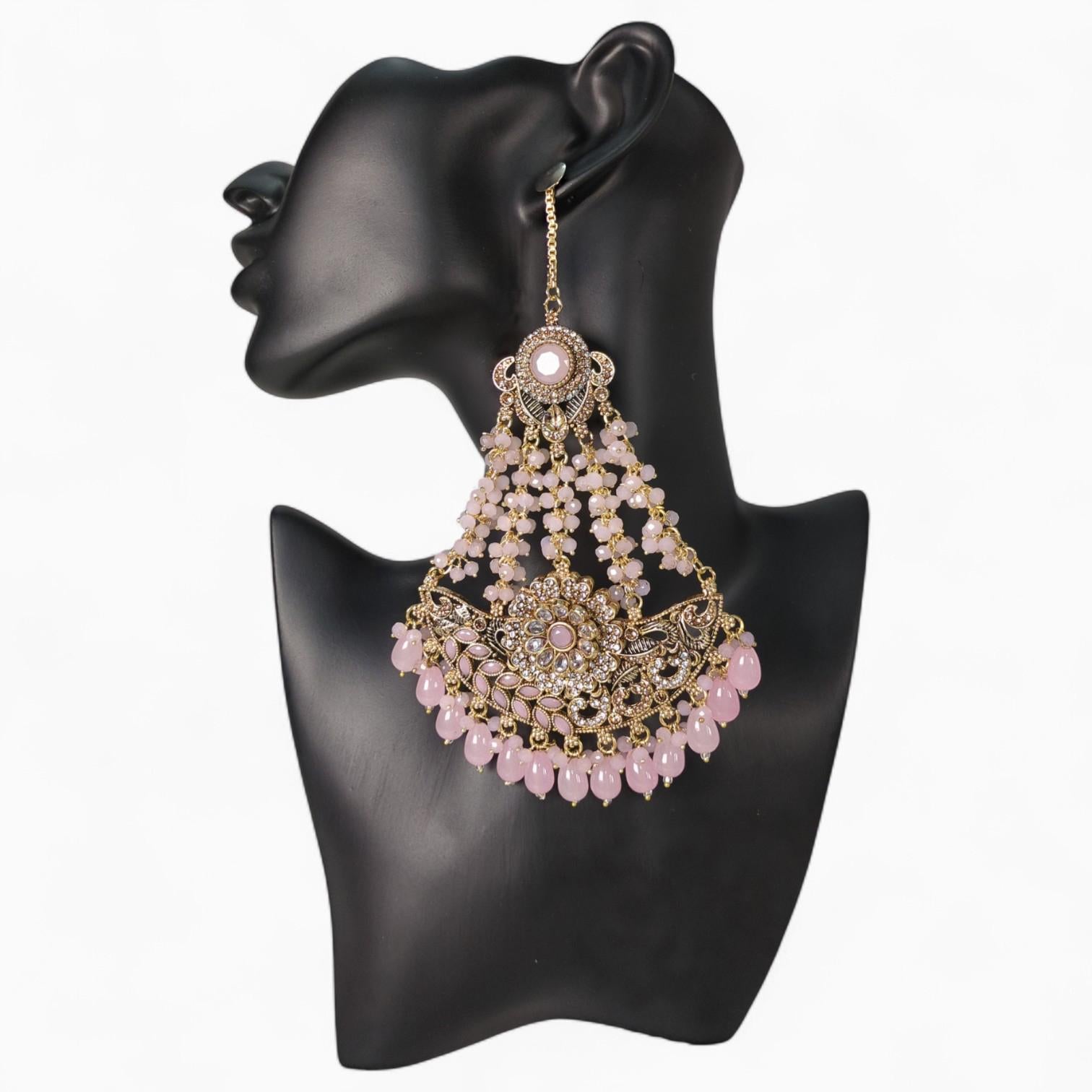 Jhumar in Pink Black & Red