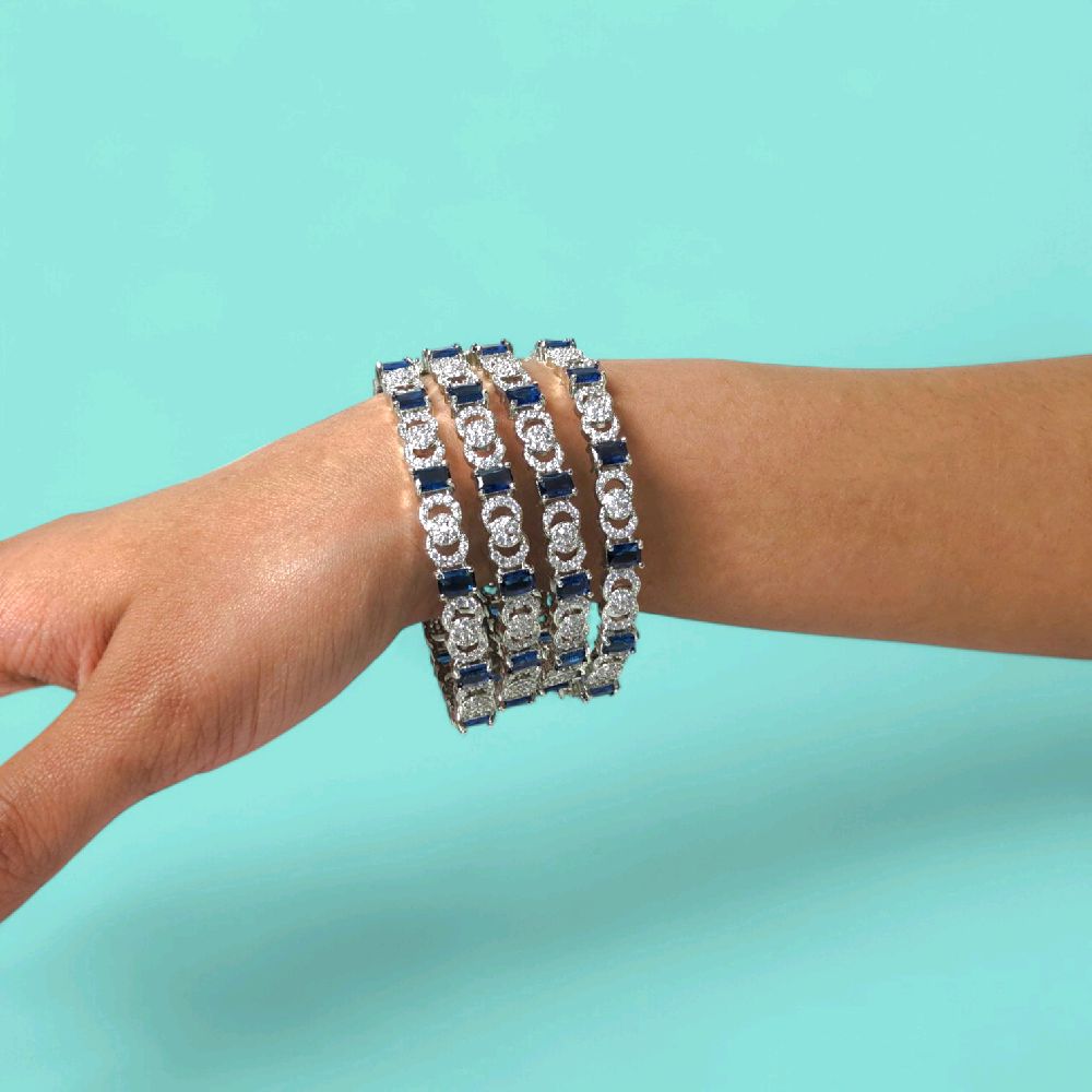 Zirconium Made Sapphire Coloured Bangles