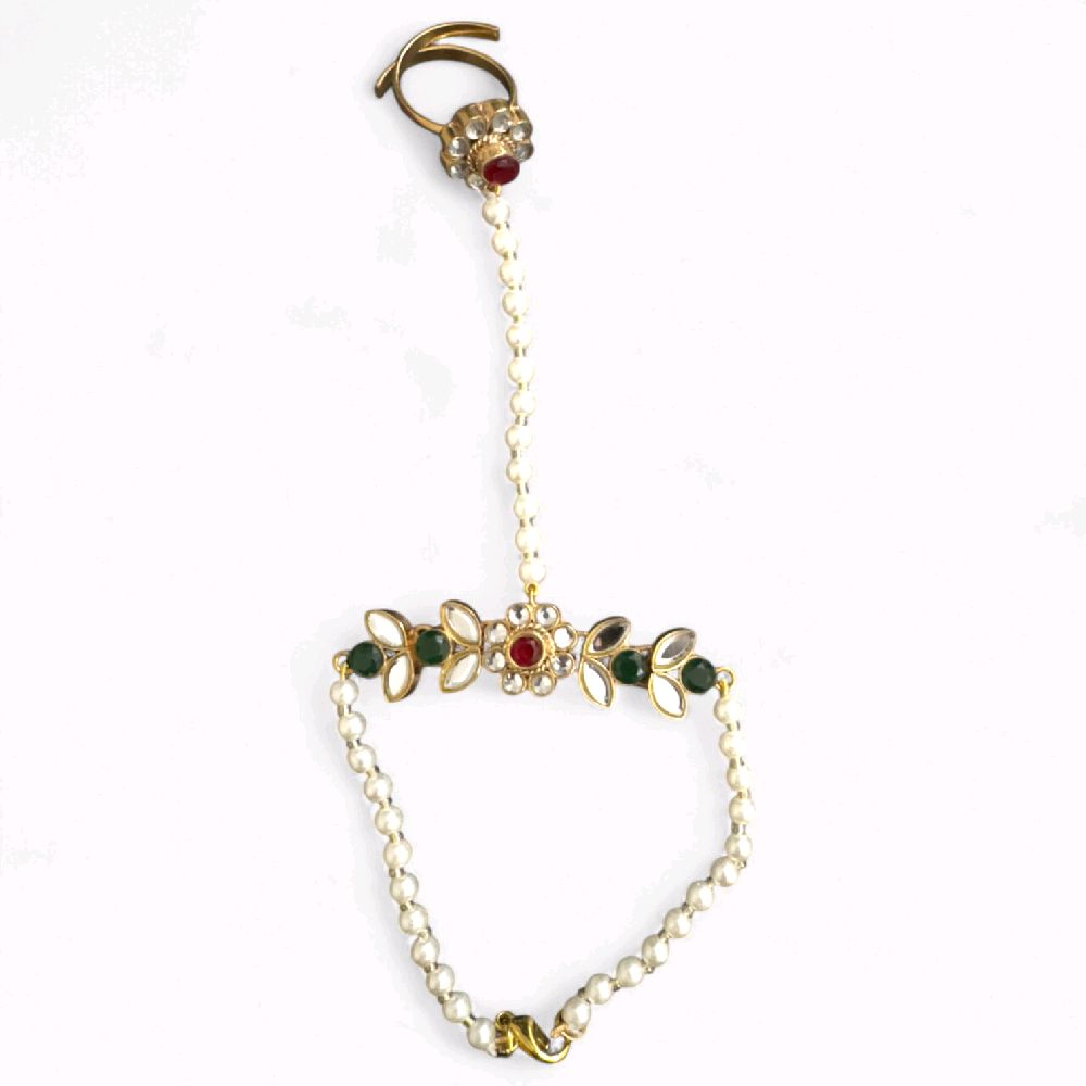 Artificial Peral bracelet with Adjustable Ring